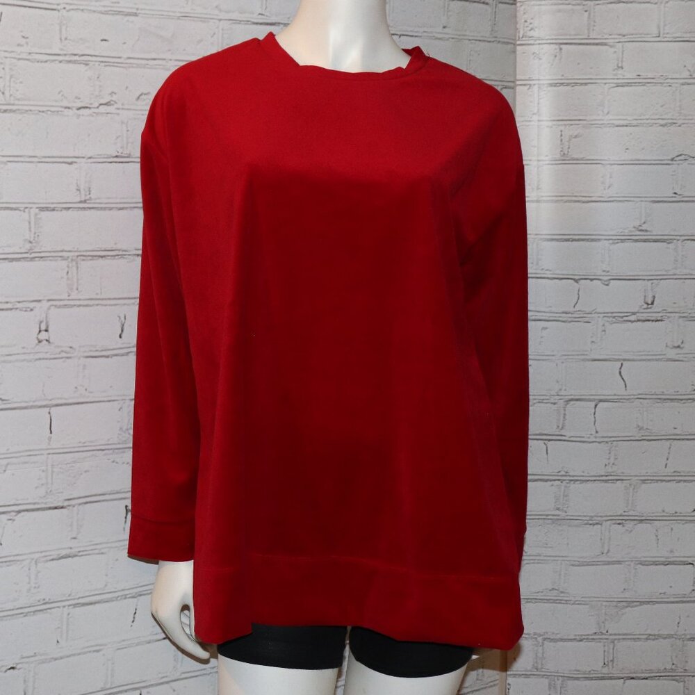 ❤️👠 Woman Within Red Long Sleeve Blouse · Size M (14/16)